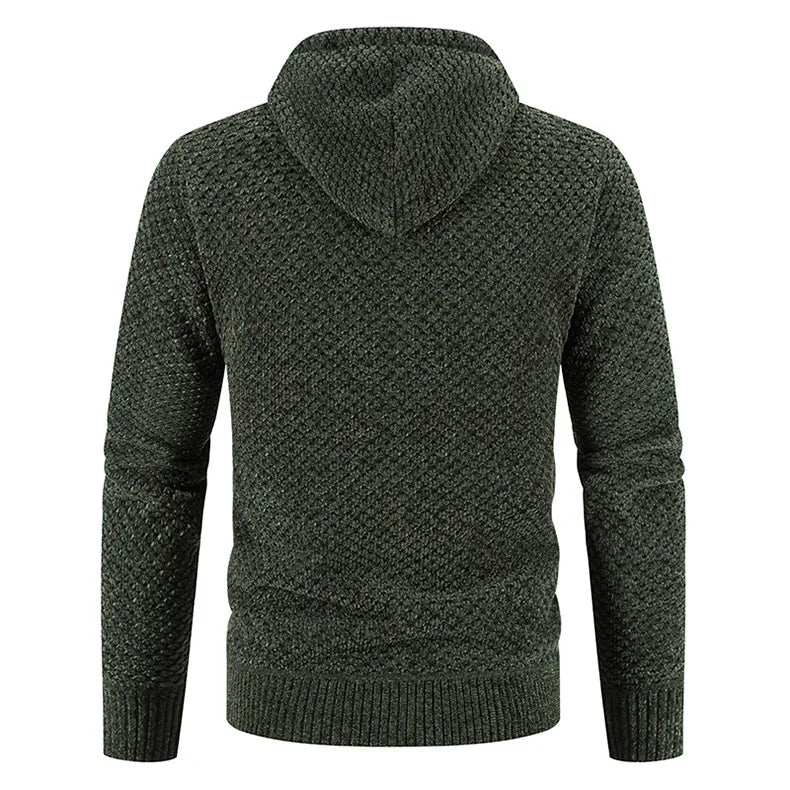 Men's zip-up hooded cardigan