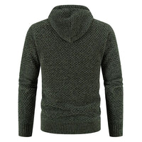 Men's zip-up hooded cardigan
