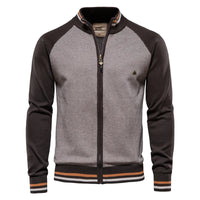 Cardigan da uomo con cerniera e collo alto