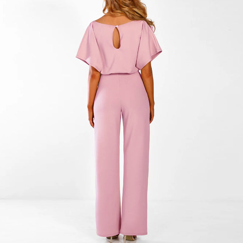 Tuta elegante da donna con cintura e gamba larga