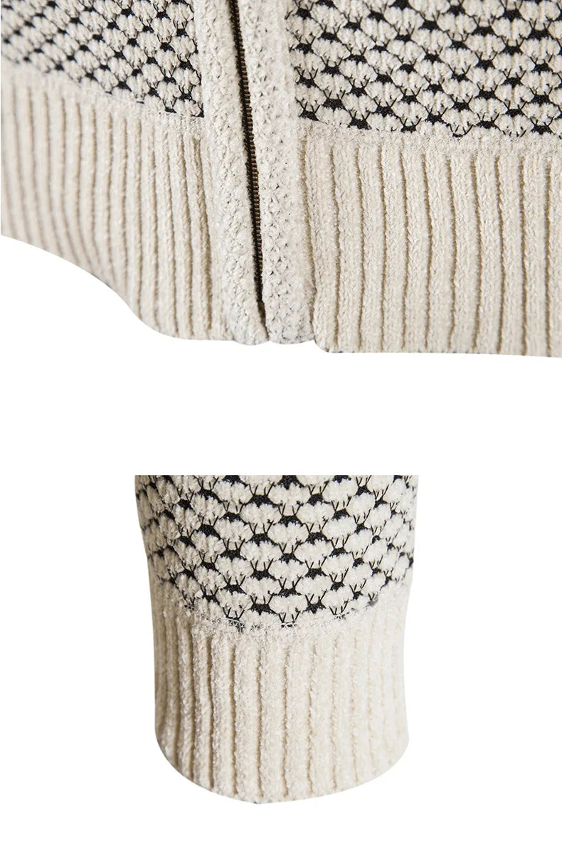 Men's zip-up hooded cardigan