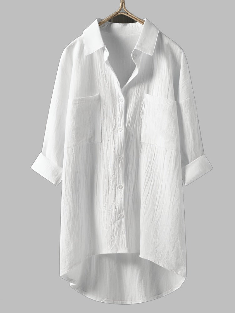 Chemise longue ample avec poches