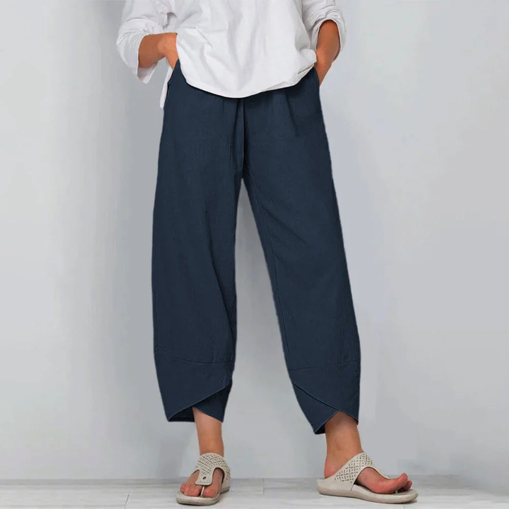 Pantaloni culotte di lino da donna