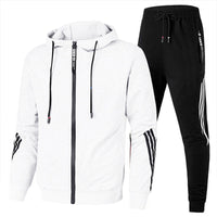 Pantaloni da tuta da uomo, completo con felpa con zip e pantaloni con coulisse