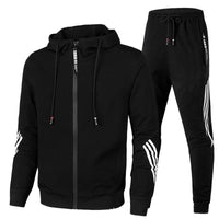 Pantaloni da tuta da uomo, completo con felpa con zip e pantaloni con coulisse