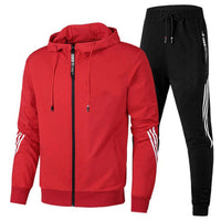 Pantaloni da tuta da uomo, completo con felpa con zip e pantaloni con coulisse