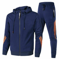 Pantaloni da tuta da uomo, completo con felpa con zip e pantaloni con coulisse