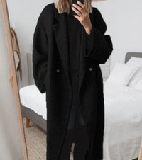 Cappotto invernale lungo da donna oversize con colletto | Caldo, per tutti i giorni e per il lavoro