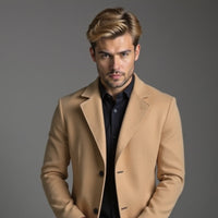 Manteau slim pour homme, droit et longueur genou