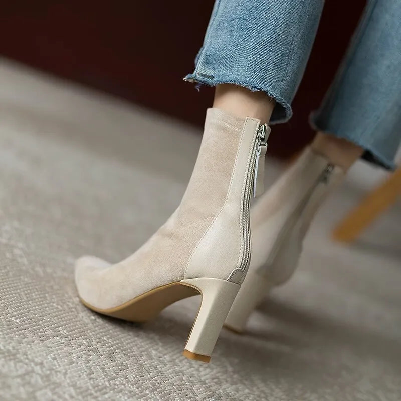 Bottines d’hiver pour femme à talon et fermeture éclair | élégantes