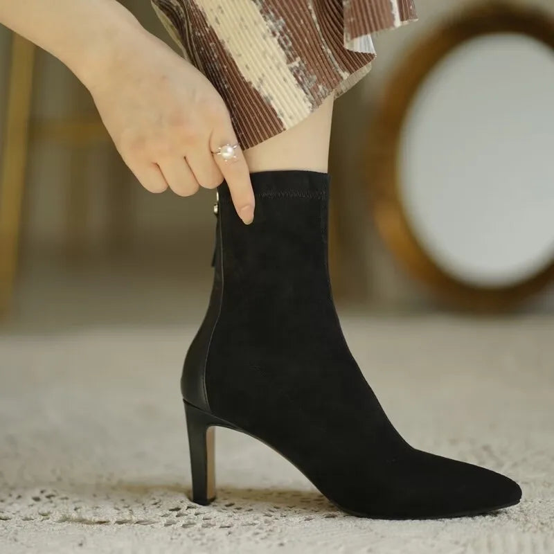 Bottines d’hiver pour femme à talon et fermeture éclair | élégantes