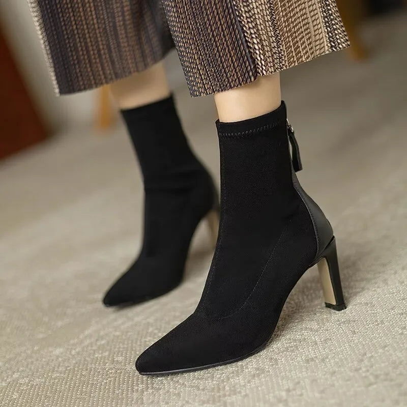 Bottines d’hiver pour femme à talon et fermeture éclair | élégantes
