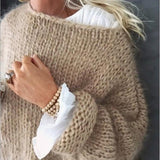 Open-knit oversized women's sweater - Leah