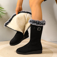 Bottes de neige pour femme, doublées | chaussures d’hiver à fermeture éclair et antidérapantes