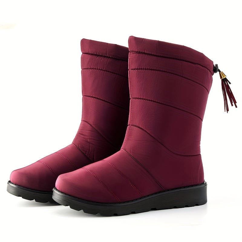 Bottes de neige pour femme, doublées et montant jusqu’au mollet | chaussures d’hiver antidérapantes