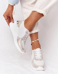 Sneakers ortopediche da donna con zeppa e lacci