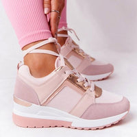 Sneakers ortopediche da donna con zeppa e lacci