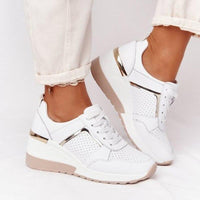 Sneakers ortopediche da donna con zeppa e lacci