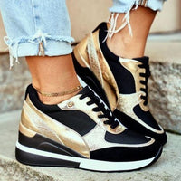 Sneakers ortopediche da donna con zeppa e lacci