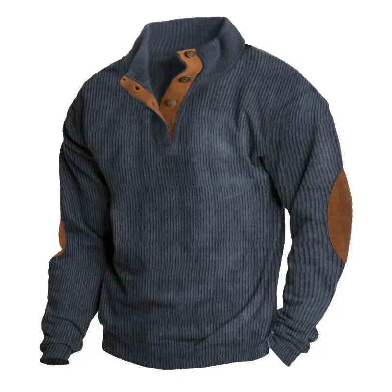 Maglione da uomo con collo alto e bottoni
