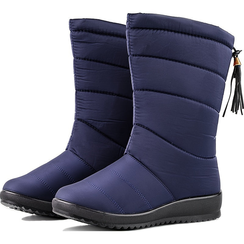 Bottes de neige pour femme, doublées et montant jusqu’au mollet | chaussures d’hiver antidérapantes