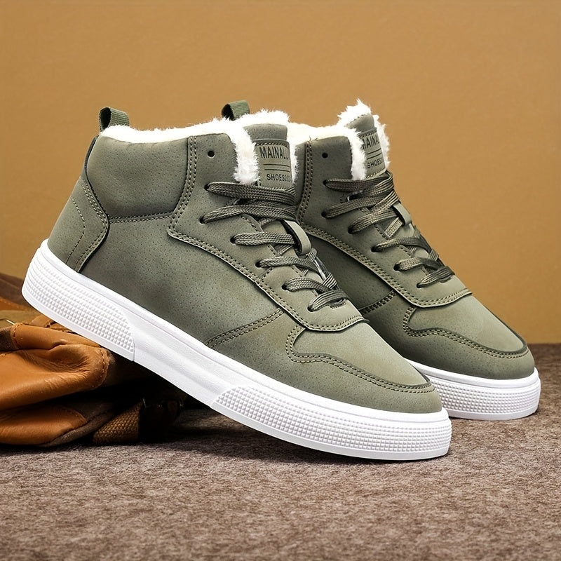 Ανδρικά ψηλά χειμερινά sneakers με επένδυση και κορδόνια | Για κάθε μέρα