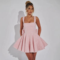 Robe mini à sequins à bretelles