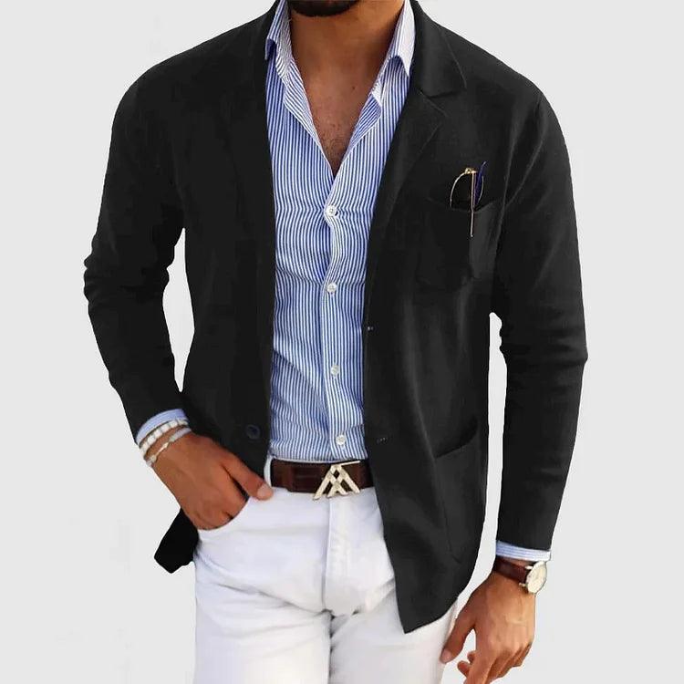 Cardigan da uomo con revers e tasche