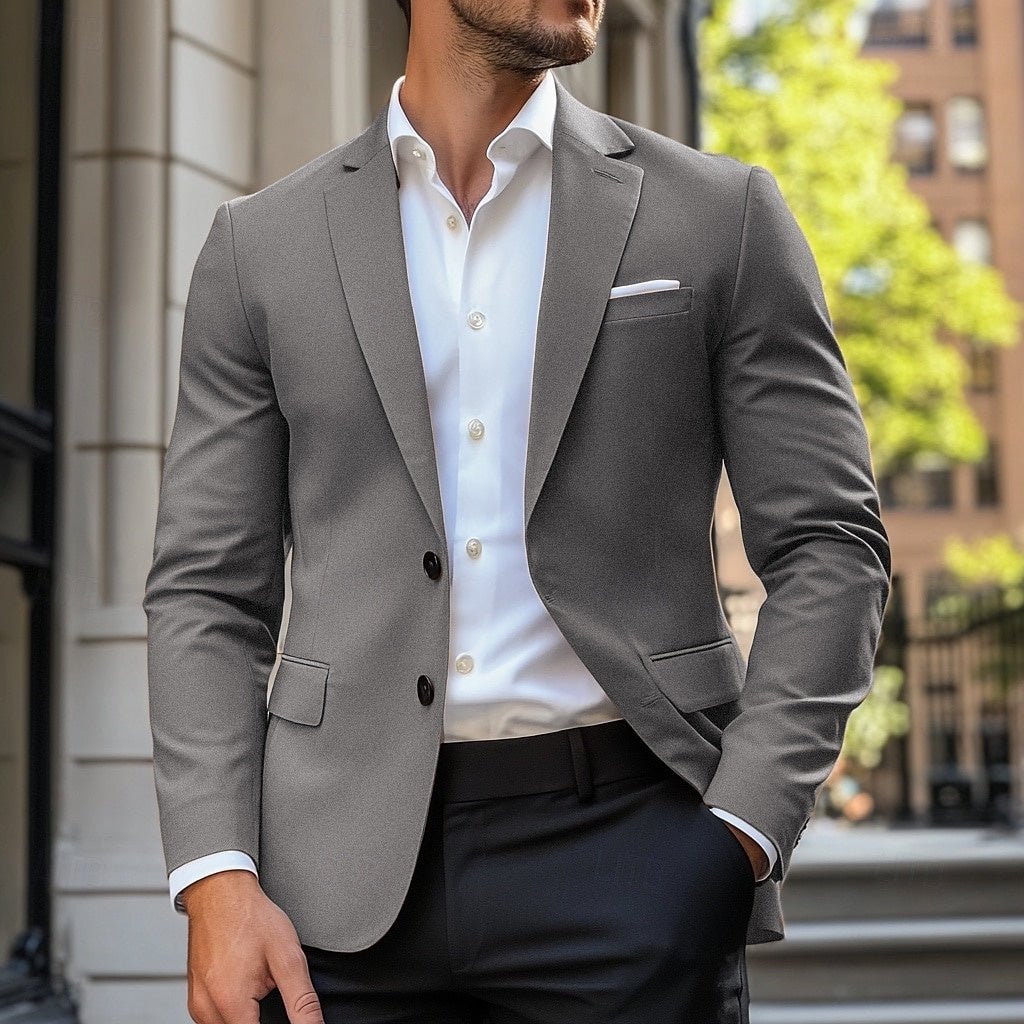 Casualowa kurtka męska jednorzędowa slim fit - Dean Detail
