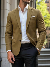Casualowa kurtka męska jednorzędowa slim fit - Dean Hero