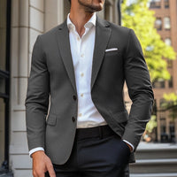Casualowa kurtka męska jednorzędowa slim fit - Dean Side