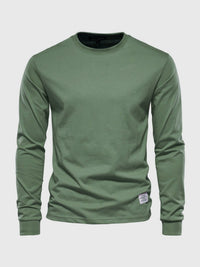 Ciepły bawełniany longsleeve zimowy męski z prążkowanym mankietem - Arlo Hero