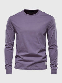 Ciepły bawełniany longsleeve zimowy męski z prążkowanym mankietem - Arlo Lifestyle