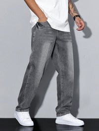 Jeans da uomo slavati a gamba dritta