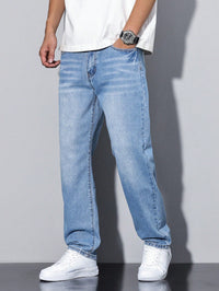 Jeans da uomo slavati a gamba dritta