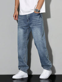 Jeans da uomo slavati a gamba dritta