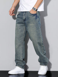 Jeans da uomo slavati a gamba dritta