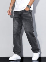 Jeans da uomo slavati a gamba dritta