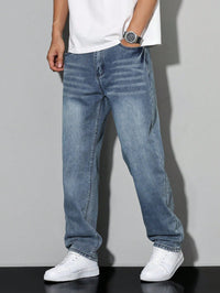 Jeans da uomo slavati a gamba dritta