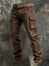 Dopasowane spodnie cargo slim fit męskie - Jace