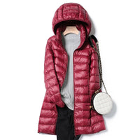 Women's Winter Jacket | Long Quilted Coat with Hood
