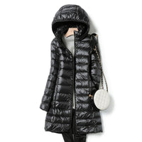 Women's Winter Jacket | Long Quilted Coat with Hood