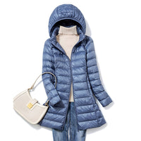 Women's Winter Jacket | Long Quilted Coat with Hood
