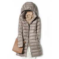 Women's Winter Jacket | Long Quilted Coat with Hood