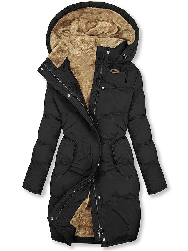 Manteau matelassé pour femme avec capuche
