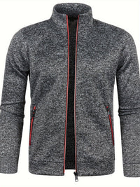 Elegancka bluza zimowa męska ze stójką i zamkiem - Kurt Close Up