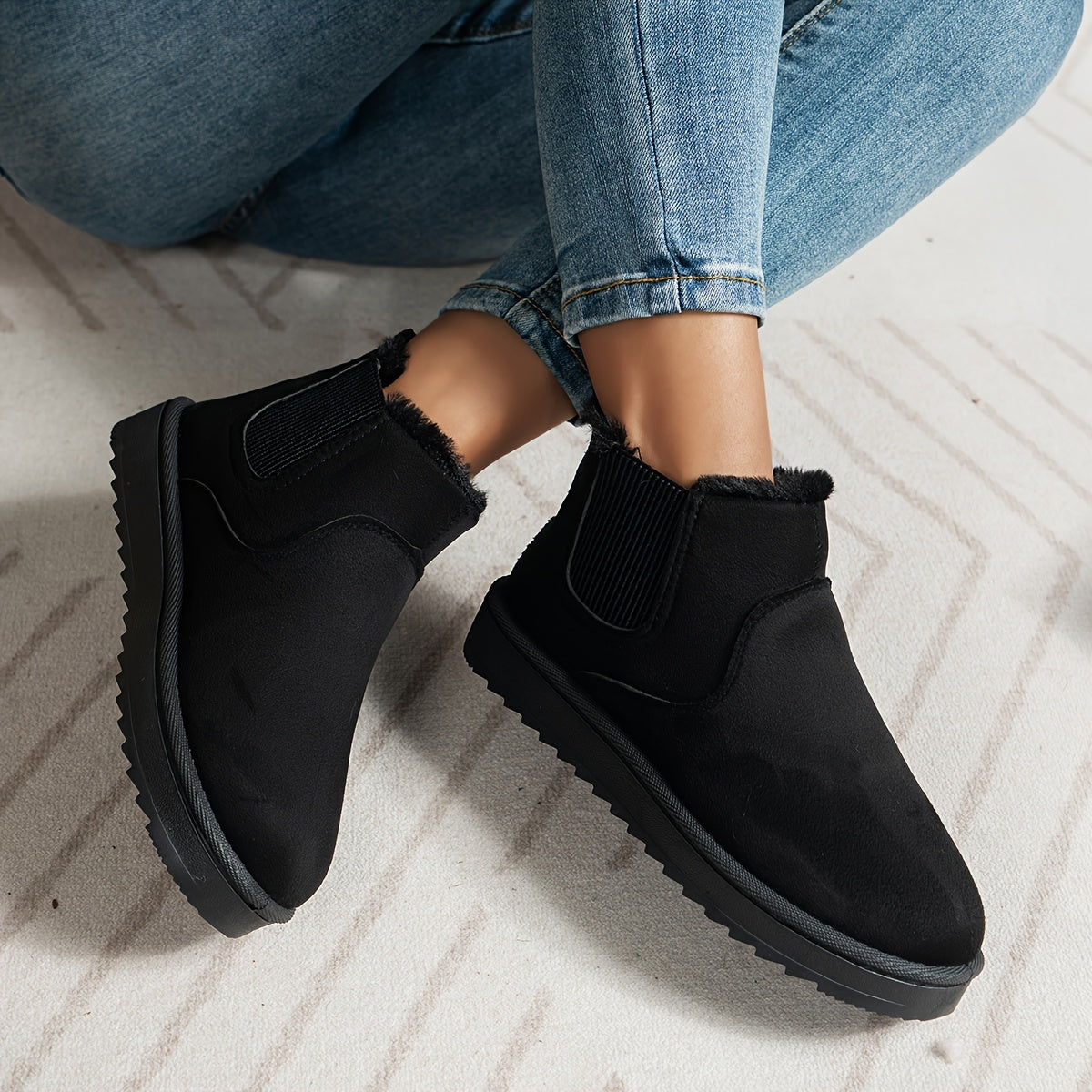 Stivaletti invernali da donna imbottiti slip-on