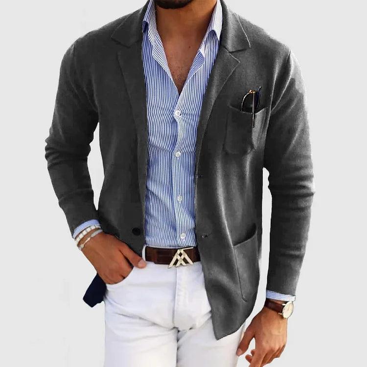Cardigan da uomo con revers e tasche