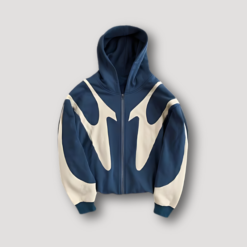 Men's zip-up hoodie with graphic print