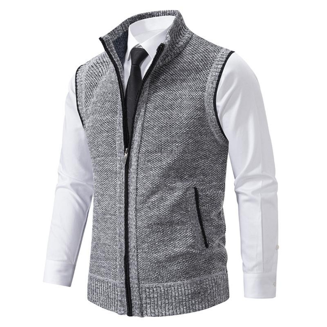 Gilet da uomo con zip e collo alto